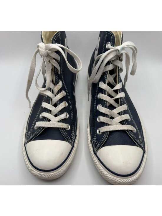 Converse Chuck Taylors High Top Sneakers Size M 9/W 11 Navy Blue Leather Shoes main image 5